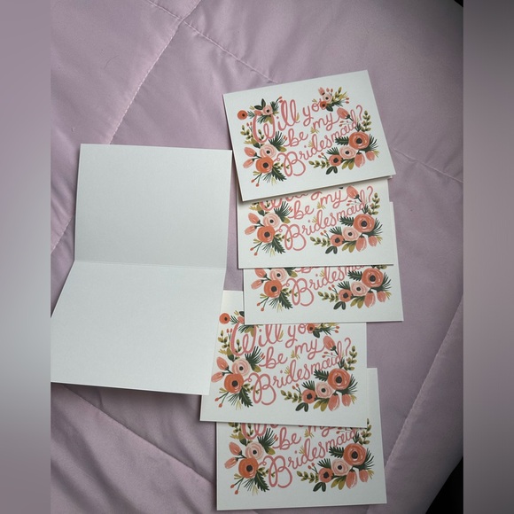 6 Rifle Paper Co Will You Be My Bridesmaid Blank Cards - Picture 2 of 3